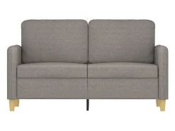 Sofá de 2 lugares tecido 120 cm cinzento-acastanhado PT760327