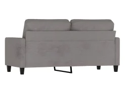 Sofá de 2 lugares tecido 140 cm cinzento-acastanhado PT410872