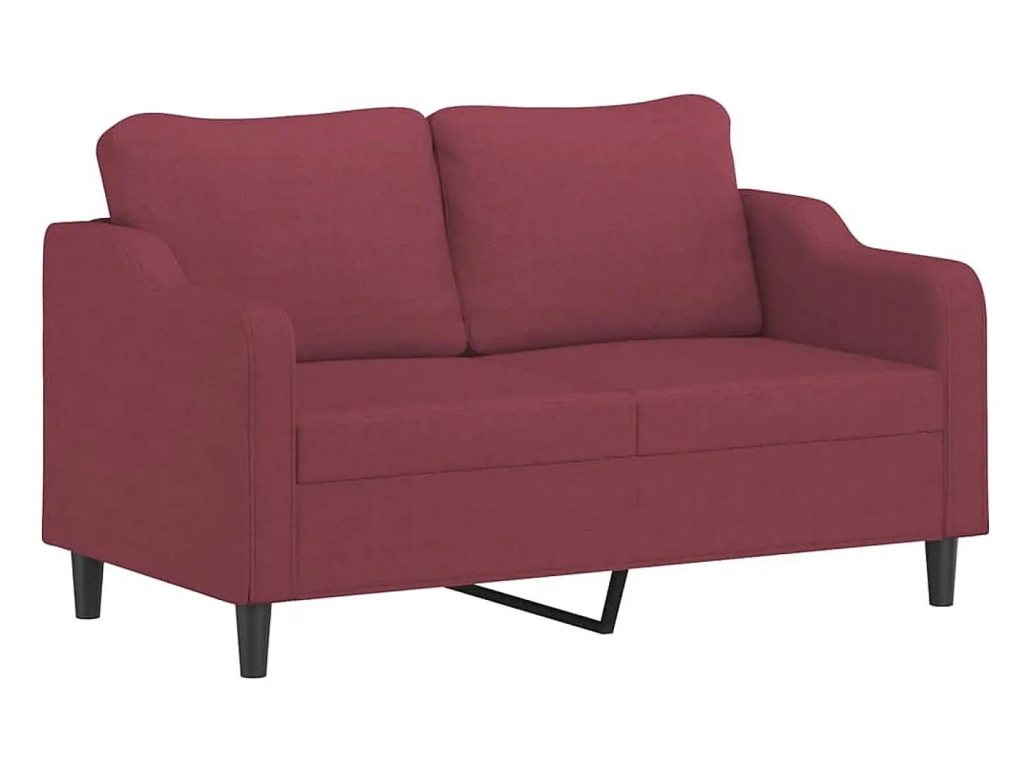 Sofá de 2 lugares tecido 140 cm vermelho tinto PT461928