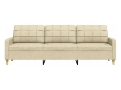 Sofá de 3 lugares tecido 210 cm cor creme