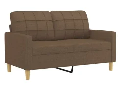 Sofá de 2 lugares tecido 120 cm castanho