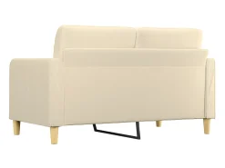 Sofá de 2 lugares tecido 140 cm cor creme PT720108