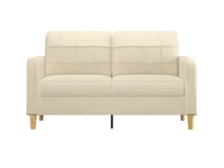 Sofá de 2 lugares tecido 140 cm cor creme PT720108