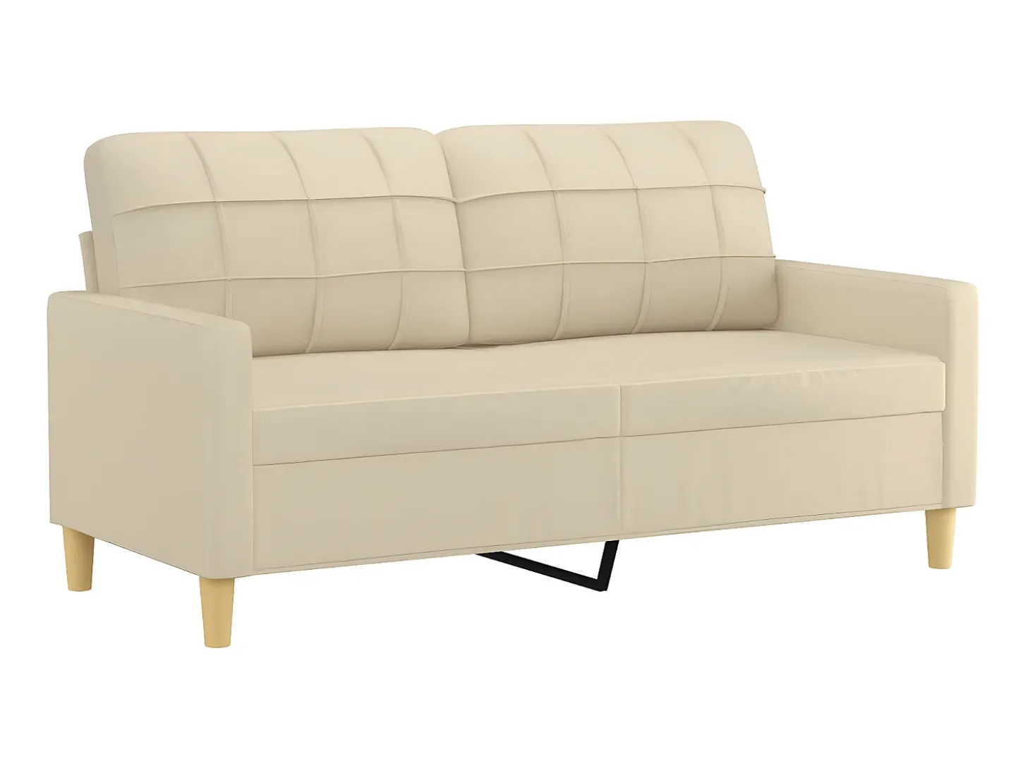 Sofá de 2 lugares tecido 140 cm cor creme PT720108