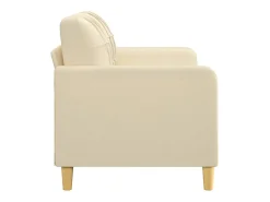 Sofá de 2 lugares tecido 140 cm cor creme PT720108