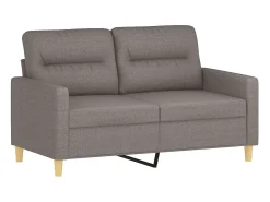 Sofá de 2 lugares tecido 120 cm cinzento-acastanhado PT765850