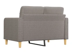 Sofá de 2 lugares tecido 120 cm cinzento-acastanhado PT950466