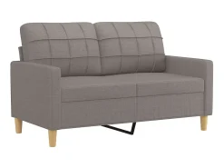 Sofá de 2 lugares tecido 120 cm cinzento-acastanhado PT950466