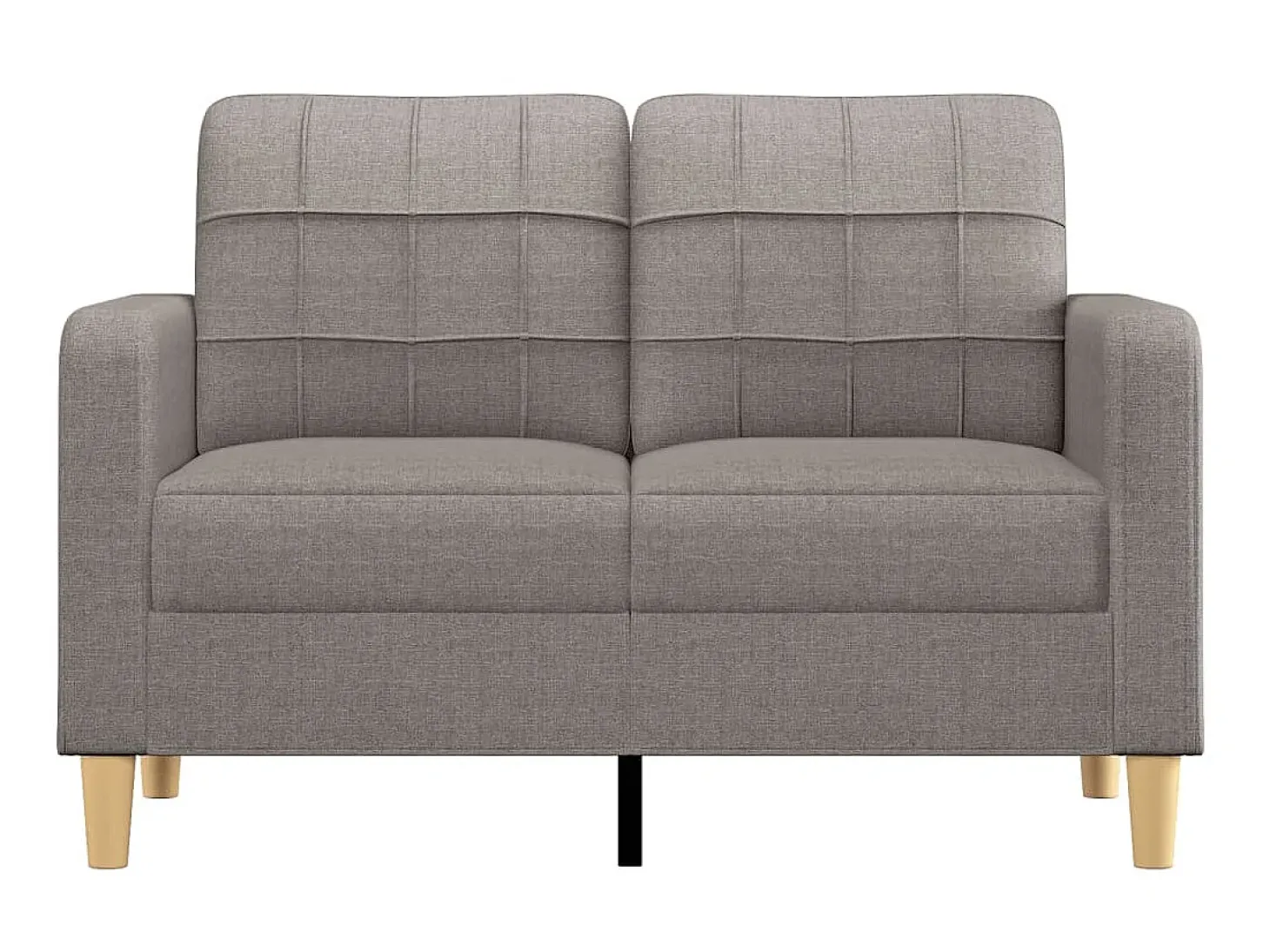 Sofá de 2 lugares tecido 120 cm cinzento-acastanhado PT950466