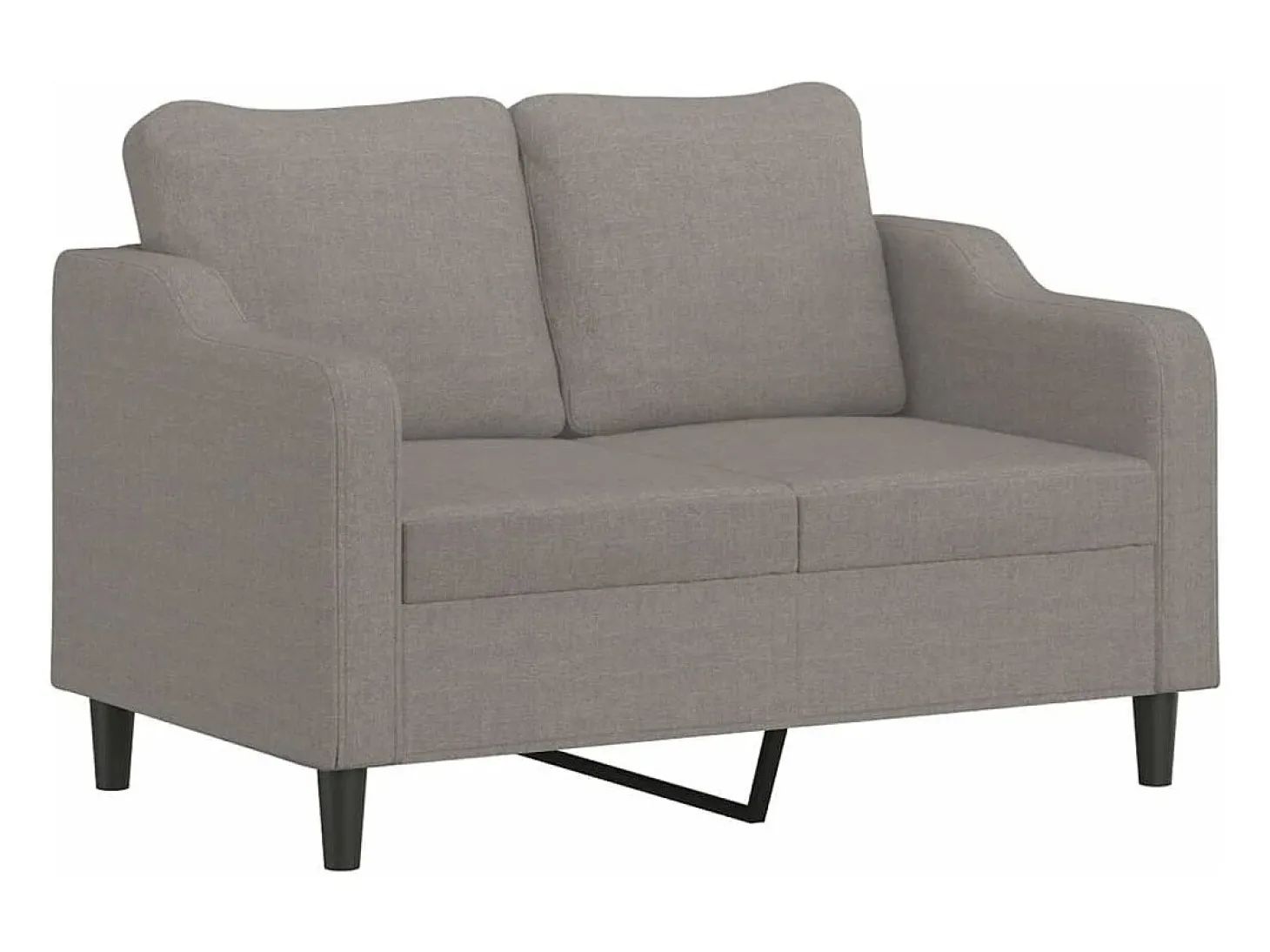 Sofá de 2 lugares tecido 140 cm cinzento-acastanhado PT606509