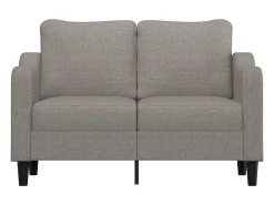 Sofá de 2 lugares tecido 140 cm cinzento-acastanhado PT606509