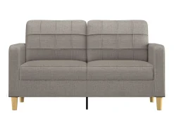 Sofá de 2 lugares tecido 140 cm cinzento-acastanhado PT854882