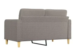 Sofá de 2 lugares tecido 140 cm cinzento-acastanhado PT854882