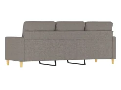Sofá de 3 lugares tecido 180 cm cinzento-acastanhado PT285158