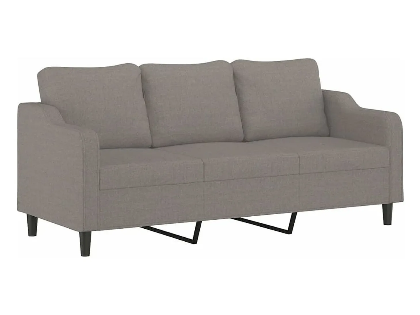 Sofá de 3 lugares tecido 180 cm cinzento-acastanhado PT840368