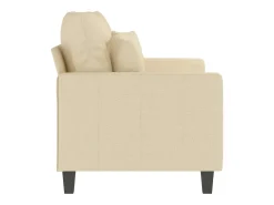 Sofá de 2 lugares tecido 120 cm cor creme PT892662