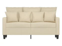 Sofá de 2 lugares tecido 120 cm cor creme PT892662