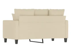 Sofá de 2 lugares tecido 120 cm cor creme PT892662