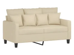 Sofá de 2 lugares tecido 120 cm cor creme PT892662