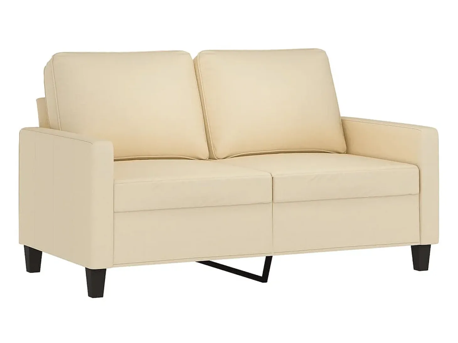 Sofá de 2 lugares tecido 120 cm cor creme PT425398