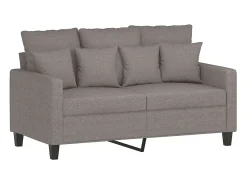 Sofá de 2 lugares tecido 120 cm cinzento-acastanhado PT755045