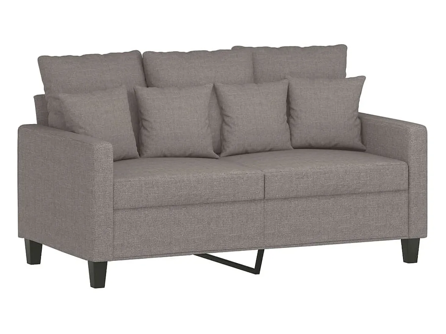 Sofá de 2 lugares tecido 120 cm cinzento-acastanhado PT755045