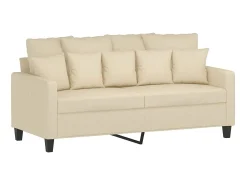 Sofá de 2 lugares tecido 140 cm cor creme PT433416