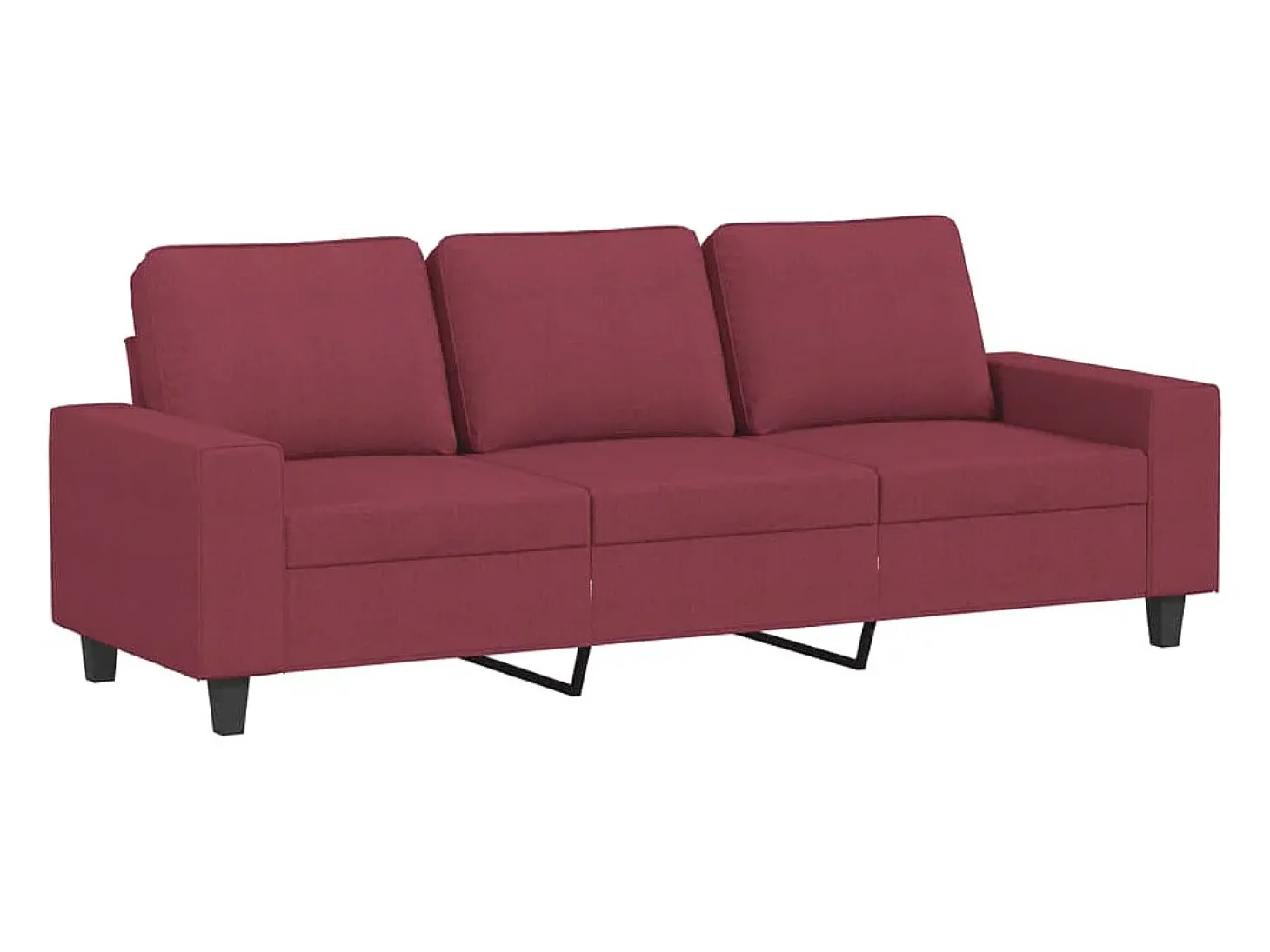 Sofá de 3 lugares tecido 180 cm vermelho tinto PT926425