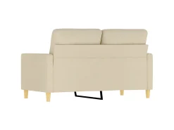 Sofá de 2 lugares tecido 120 cm cor creme PT848887