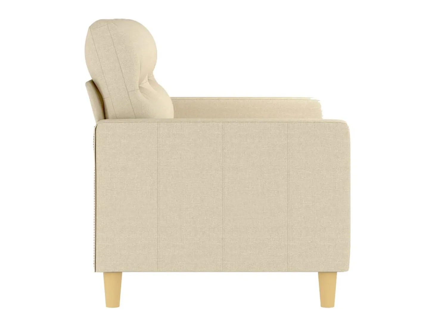 Sofá de 2 lugares tecido 120 cm cor creme PT848887