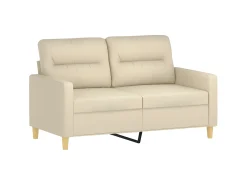 Sofá de 2 lugares tecido 120 cm cor creme PT848887