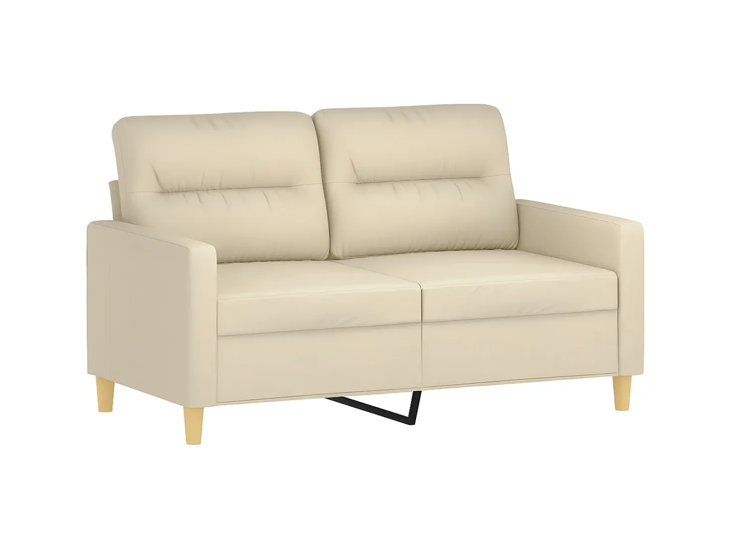 Sofá de 2 lugares tecido 120 cm cor creme PT848887