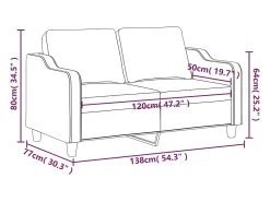 Sofá de 2 lugares tecido 120 cm cinzento-acastanhado