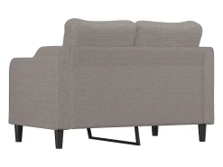 Sofá de 2 lugares tecido 120 cm cinzento-acastanhado