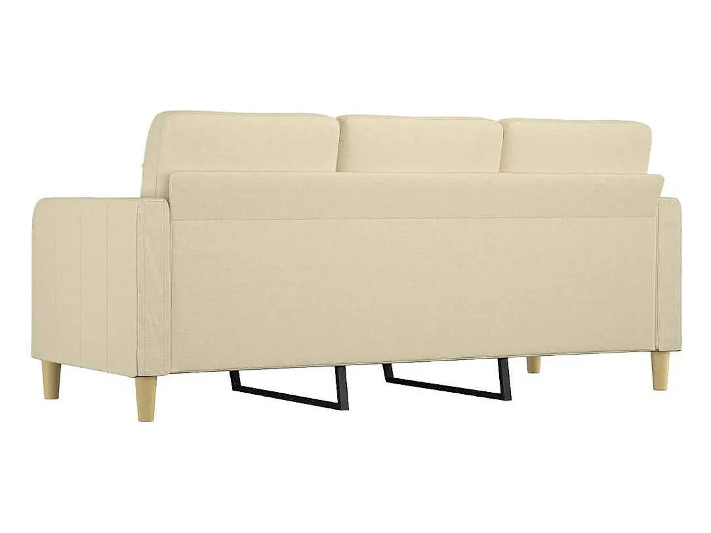Sofá de 3 lugares tecido 180 cm cor creme