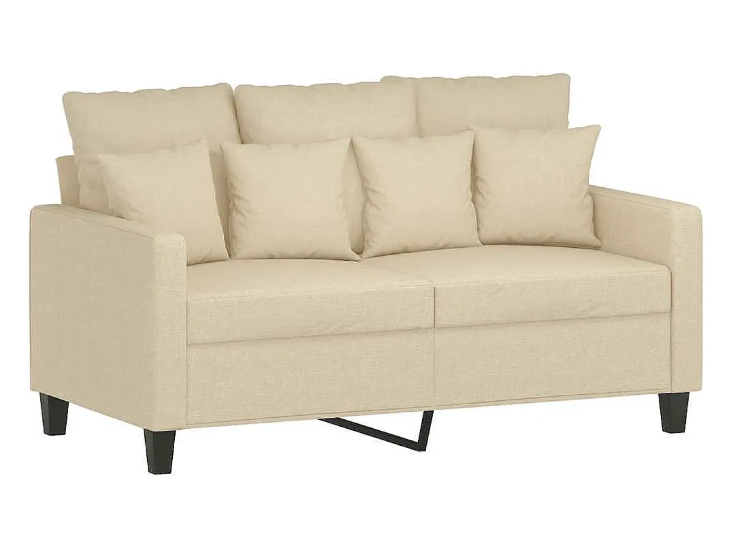Sofá de 2 lugares tecido 120 cm cor creme