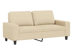 Sofá de 2 lugares tecido 140 cm cor creme PT145661