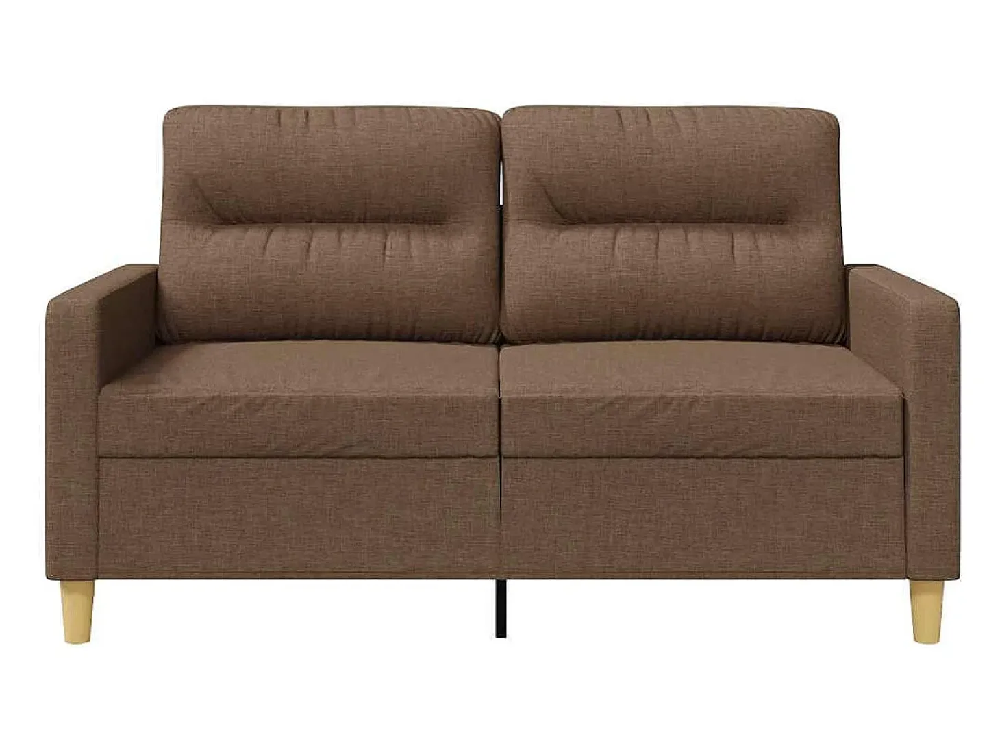 Sofá de 2 lugares tecido 120 cm castanho