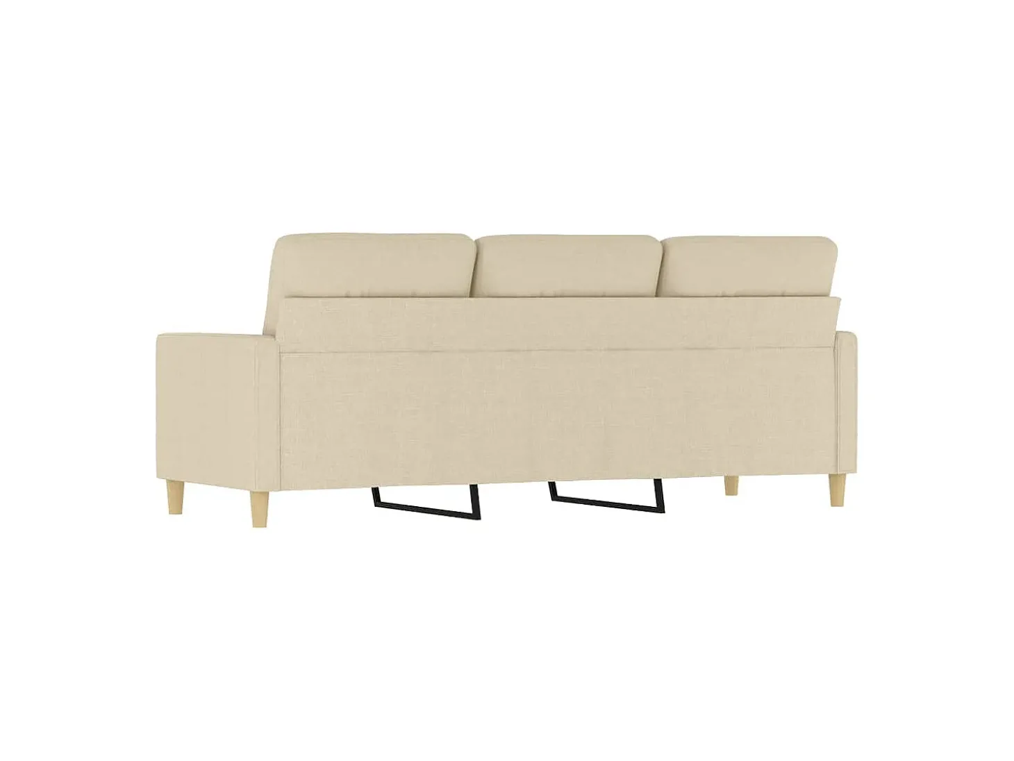 Sofá de 3 lugares tecido 180 cm cor creme