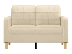 Sofá de 2 lugares tecido 120 cm cor creme PT512699