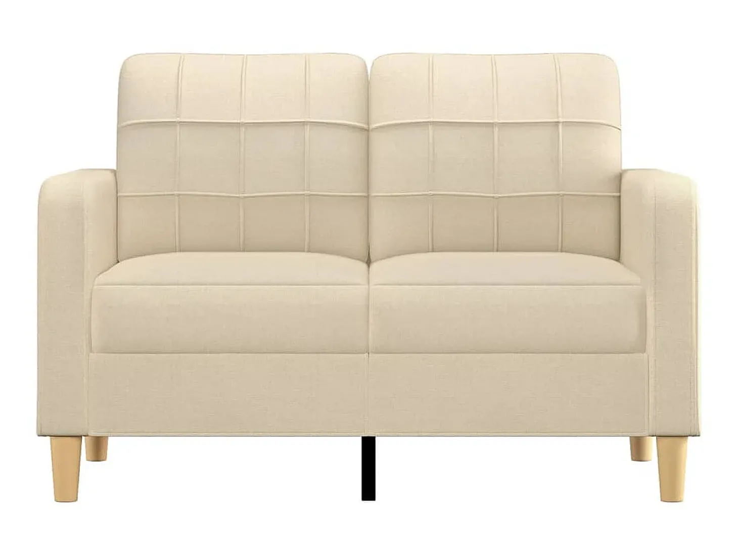 Sofá de 2 lugares tecido 120 cm cor creme PT512699
