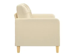 Sofá de 2 lugares tecido 120 cm cor creme PT512699