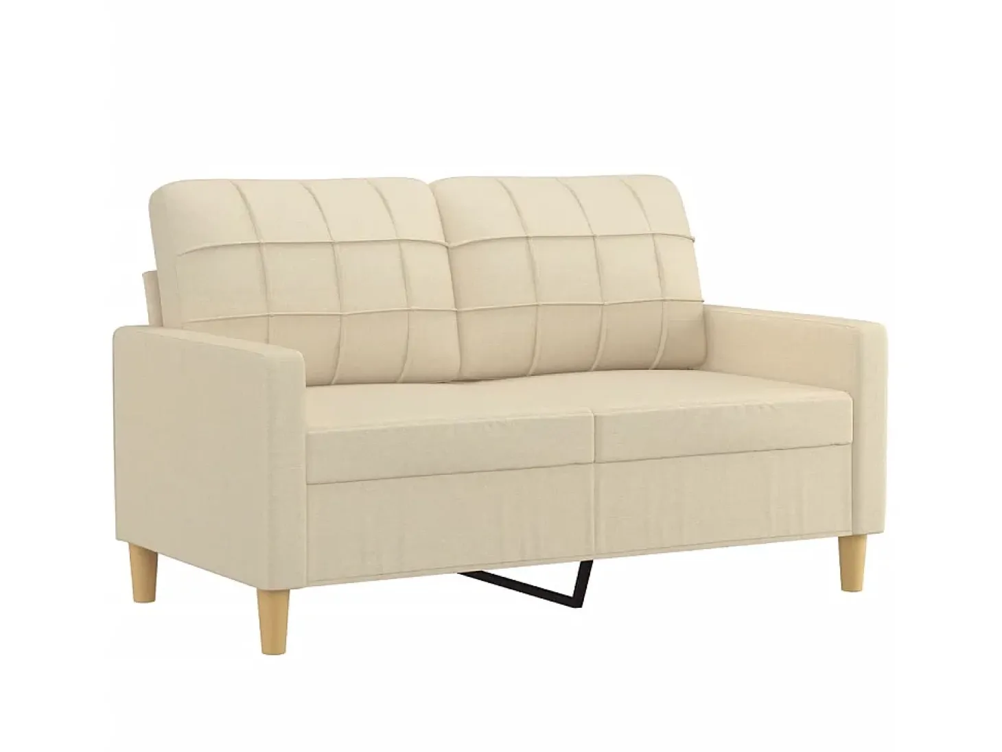 Sofá de 2 lugares tecido 120 cm cor creme PT512699
