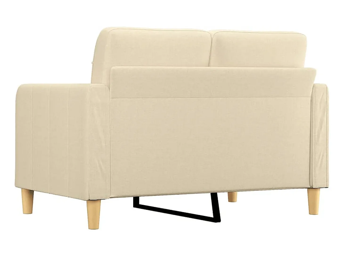 Sofá de 2 lugares tecido 120 cm cor creme PT512699