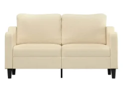 Sofá de 2 lugares tecido 140 cm cor creme PT545214