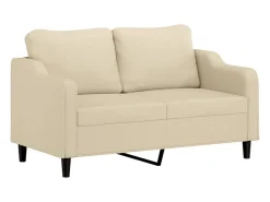 Sofá de 2 lugares tecido 140 cm cor creme PT545214
