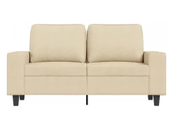 Sofá de 2 lugares tecido 120 cm cor creme PT641273