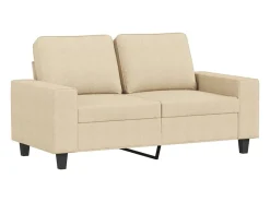 Sofá de 2 lugares tecido 120 cm cor creme PT641273