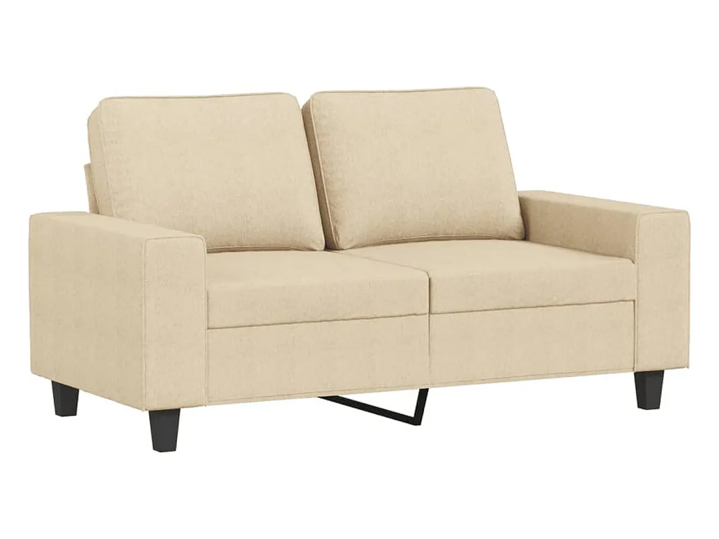 Sofá de 2 lugares tecido 120 cm cor creme PT641273