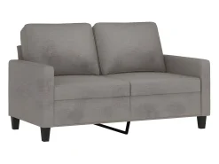 Sofá de 2 lugares tecido 120 cm cinzento-acastanhado PT915375